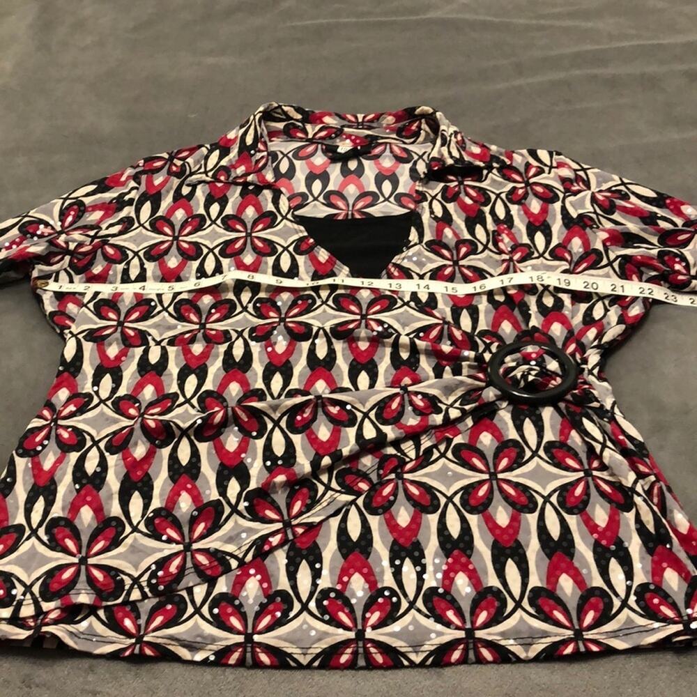 Studio 1940 Sparkle Dot Print Layered Look Top Vintage Woman Size XL - Picture 6 of 8